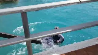 Ducking Stool reenactment in St George&rsquo;s in  Bermuda