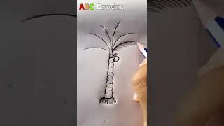 Easy  Date Palm Tree Drawing | Pencil Drawing #shorts