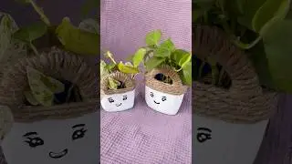Diy Cute planter from harpic bottles ♻️ #shorts #youtubeshorts #shortsfeed #gardening