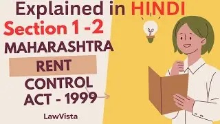 Maharashtra Rent Control Act-1999 || section 1 & 2  || Explained in Hindi || #maharashtra #jmfc