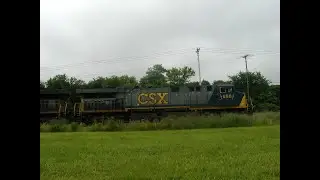 Guilford Rail System Train POSE with CSX AC600CW 696 leading Tewksbury & Lowell MA July 2003 RM