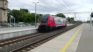 2 pociągi na stacji Biała Podlaska (193 489 i E6ACTa). Biała Podlaska 2.06.2023
