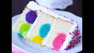 Rainbow Sprinkles Polka Dot Surprise Cake