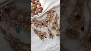 Colourful Kundan Stone Bridal Sets |Molla.collection| #viral #artificialjewellery #bridal #shorts