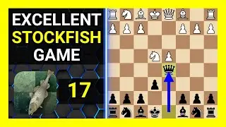 Excellent Stockfish 17 Chess Game, French Defense, Rubinstein Variation, Maric Variation