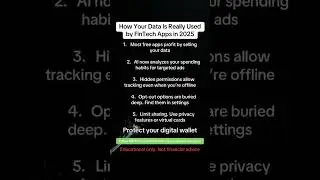 How FinTech Apps Use Your Data in 2025 | Protect Your Privacy #consumerprivacy #personaldata #viral