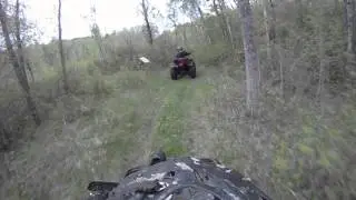 GO PRO HD Helmet cam Bear Creek trail Asessippi, Manitoba Can Am Outlander and Renegade, Part 12