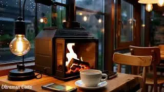 ❄️ Soothing Jazz Piano Music in a Cozy Winter Bookstore Coffee Shop with Fire Crackling for Work