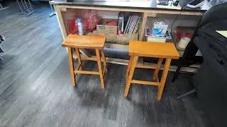 Lexicon Victoria Saddle Solid Wood Table Height Bar Stool Set for Dining, Armless Chair Seating, Per