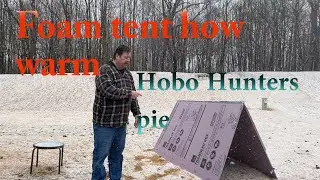 Foam tent temperature test and Hobo hunter's pie#camping #foam 