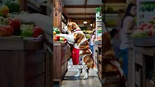 A Dog Chef cooking Food 😋 | Funny moment in kitchen #doglife #dog  #dogshorts