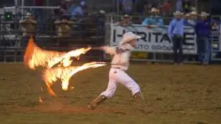 Rider Kiesner performs at the Cache County Rodeo.