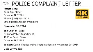 How To Write Police Complaint Letter with Sample and Explanation | Writing Tutorials