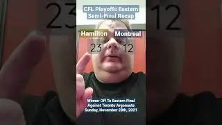 2021 CFL Playoffs Eastern Semi-Final Recap - Hamilton Tiger-Cats vs Montreal Alouettes #Shorts