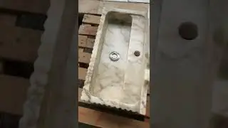 Bathroom Sink Wall Mount Marble Sink Marble Bathroom Sink Powder Room Sink  Natural Stone Calacatta
