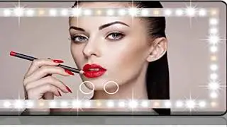 Car Sun Visor Vanity Mirror, Rechargeable Makeup Mirror with 3 Light Modes & 60 LEDs - Dimmable Cli