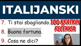 100 NAJKRAĆIH ITALIJANSKIH REČENICA KOJE SE ČESTO KORISTE U KONVERZACIJI
