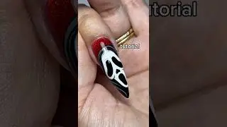 GHOST FACE TUTORIAL❤️&zwj;🔥 #ghostfacenails #nailart #halloweennails #nailtutorial #naildesign #nails