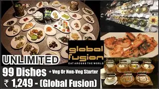 Amazing UNLIMITED buffet Global Fusion Bandra | Sushi Chinese Continental Indian Buffet #chicken