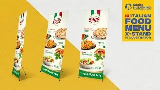 Italian X Stand Restaurant Food Promotion Design in Illustrator | Adobe E-Learning