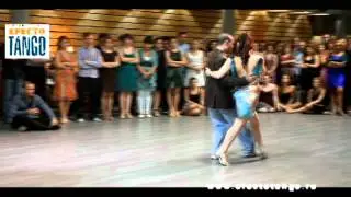 Nana Khocholava and Tate Di Chiazza dance on the milonga 