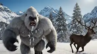 Hungry Yeti chasing a Deer