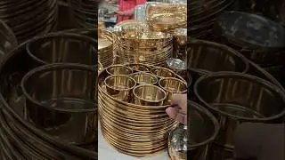 Brass Items at Unbeatable Prices! 🏺✨ Shop plates, bowls & glasses at D-Mart 💰 #DMart