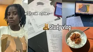 Midterm exam Vlog 🫐 : early morning, lots of studying, grad school diaries 