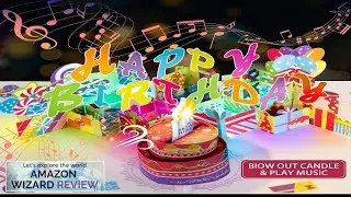 3D PopUp Birthday Cards 1-100 Age Luxury Blowable LED Light Candle Cake Review