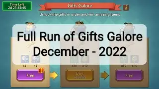 Full Run of Gifts Galore - December 2022 #lordsmobile