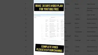 30 Din ka Video Plan Minutes Main Banaye 🚀 #ContentCreator #YouTubeStrategy #Planning #VideoIdeas