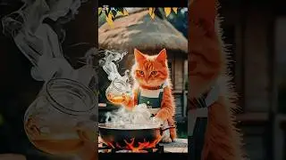 Cat cooking food 😚 #catcookingshow #animalcooking #cats #viralvideo #shorts #youtubeshorts