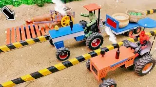 Mini Diy Tractor with trolley | Cow Bell Gari Rescue Hulk | Science project | farming life video