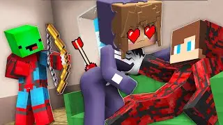 JJ CARNAGE and VENOM GIRL Arrows of LOVE in Minecraft! Maizen Love Story