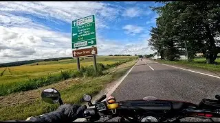 INDIAN SCOUT BOBBER ( Ruby ) following YAMAHA TRACER 7 GT ( Ivan ) - MULBEN to approach CROMDALE
