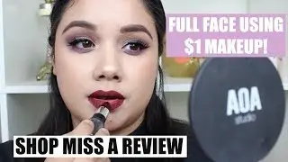 FULL FACE USING $1 MAKEUP!! | Shop Miss A Haul + Review & Demo