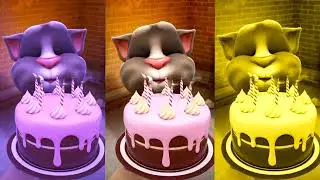 Talking Tom Cat Watermelon Icecream Cake Red Marchi Eat | Tom Funnny Video 