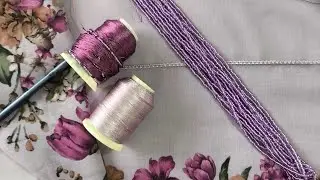 Tek sırada, şık ve kolay model: Kum boncuklu tığ oyası