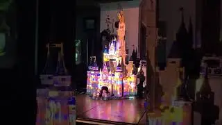 Impressive Disney Castle Lego Build/Fireworks and Projections!🏰#disneycastle #lego #wdw #legodisney