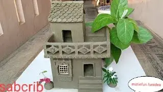 Miniature butifull 🏠 | build creatively mud house design | how to make clay house | plantsmusic