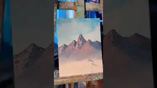 Creating cloud Bob Ross style🎨 #oilpaint #art