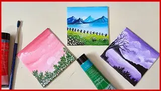 3 Types of Miniature Canvas painting Ideas For Beginners | Amazing art Idea When you are Boarded