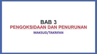 NOTA KIMIA SPM Tingkatan 5 : Bab 3 - takrifan pengoksidaan dan penurunan