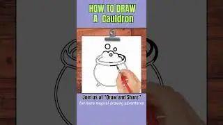 How to Draw a Cauldron #Shorts🍦 | Easy Halloween Drawing for Kids