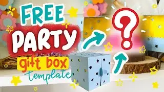 How to make a surprise party gift box - free paper craft template - DIY handmade project