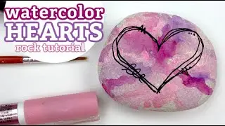 Faux Watercolor Paint Pen Hearts || DIY Valentine's Day Ideas || Rock Painting 101