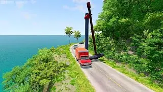 Giant Rotating Hammer vs Cars | BeamNG Drive Live Stream #33 ||