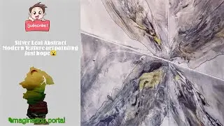 Silver Leaf Abstract, Modern Texture art painting، Just hope 😯