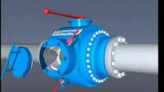 Prinzip des Molchens mit einer Molchhahn Armatur Einsatzbereich Erd&ouml;l Erdgas Hartmann Valves