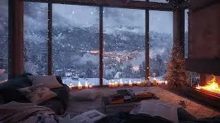 Relaxing ASMR Sounds to Reduce Anxiety with Winter Snowfall, Wind and Warm Fireplace Ambience